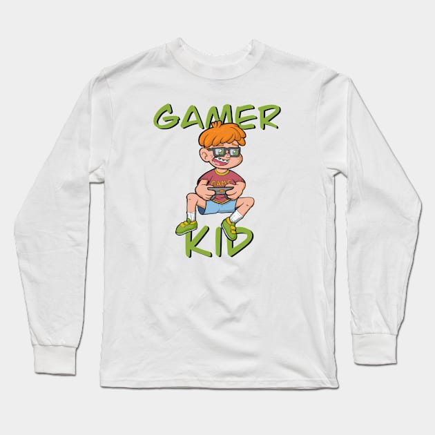 Gamer Kid Long Sleeve T-Shirt by Ardy